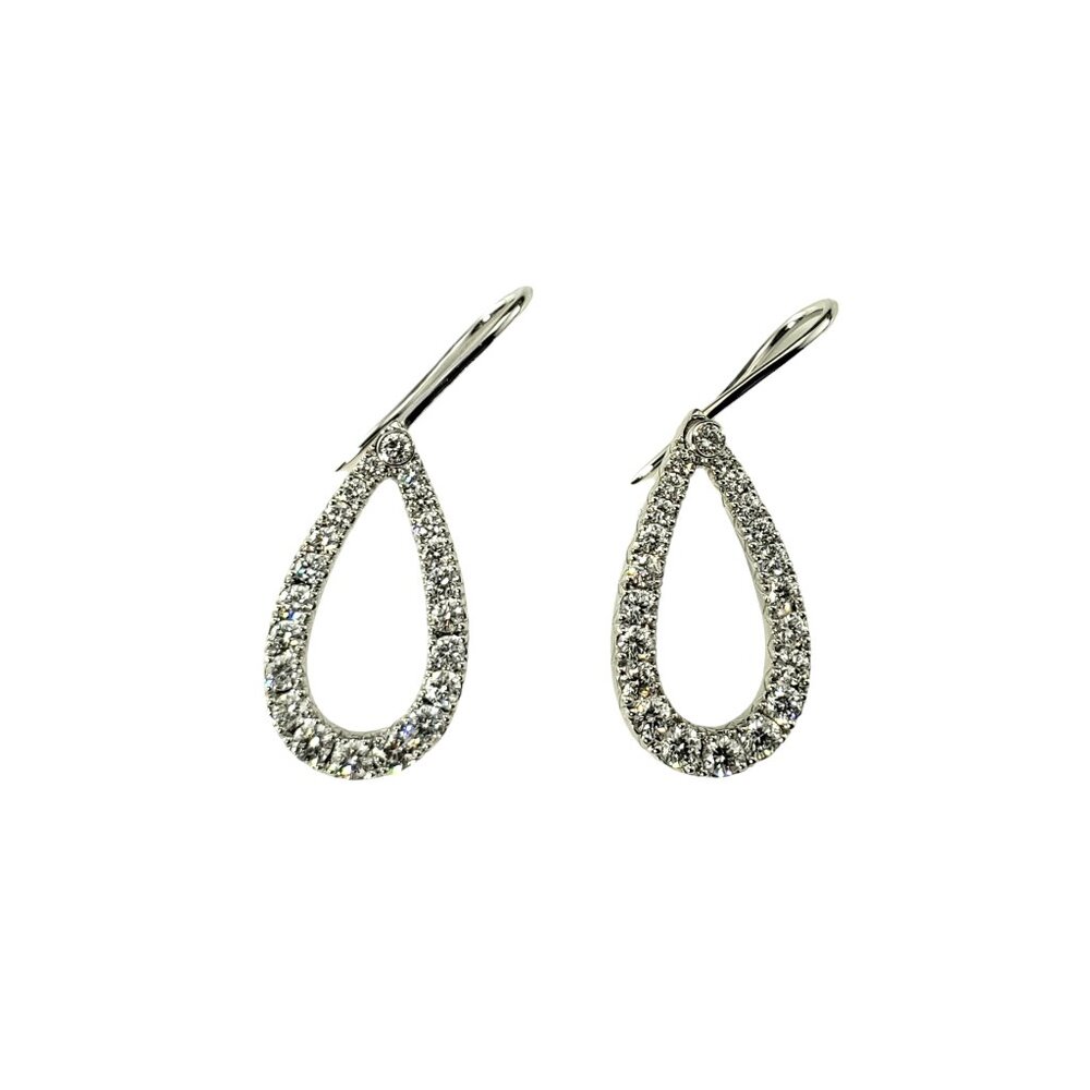 Kwiat 18 Karat White Gold and Diamond Tear Drop Earrings #17246